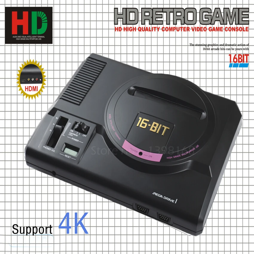 2017 sega MD игровая консоль 16 бит 720 P out put поддержка К 4 к ТВ/беспроводная