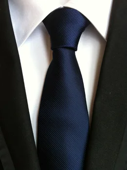 

8cm Men Woven Tie Formal Occasion Ties Solid Navy Blue necktie