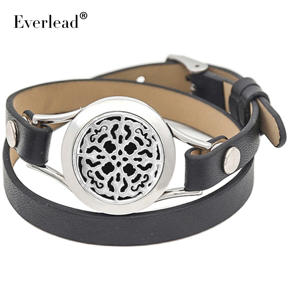 Buy Everlead 25mm genuine leather bracelet for women stainless steel