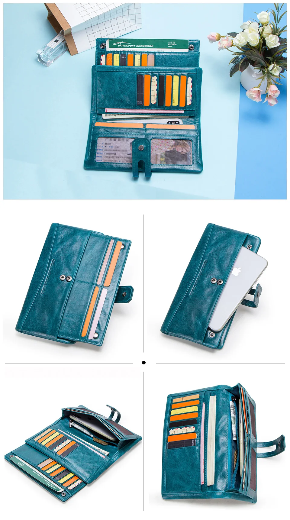 Модный кошелек для женщин из натуральной кожи, женский длинный бумажник, кошелек для монет, держатель для карт, карман для телефона, высокое качество