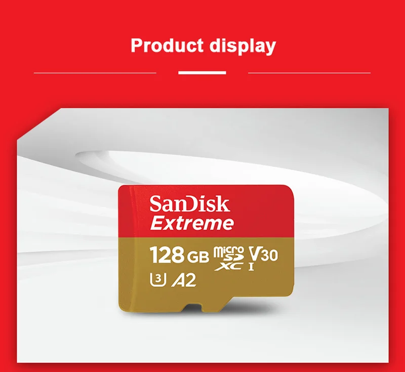 Sandisk Extreme micro SD карта UHS-I C10 U3 V30 A2 microSDHC/microSDXC 32 Гб 64 Гб 128 ГБ 256 ГБ флеш-карта памяти TF