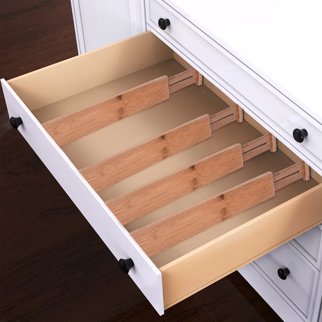 high quality Bamboo Drawer Divider Adjustable & Expendable Kitchen