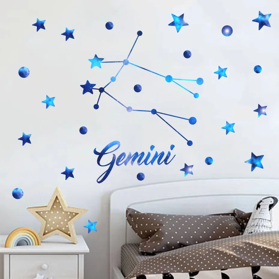 12 Constellation Starry Sky Star  Wall Sticker For Kids Rooms  (4)