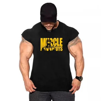 

Fitness sports sleeveless T-shirt sports vest bodybuilding cotton Slim running training vest