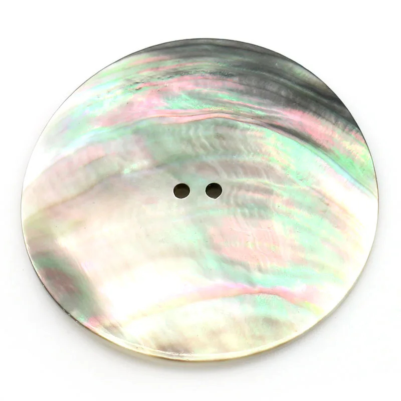 

Natural Shell Sewing Button Scrapbooking 2 Holes Round AB Color 5cm(2") Dia, 4 PCs