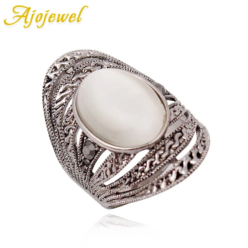 Женское Винтажное кольцо с полудрагоценным камнем в стиле ретро|finger ring|designer