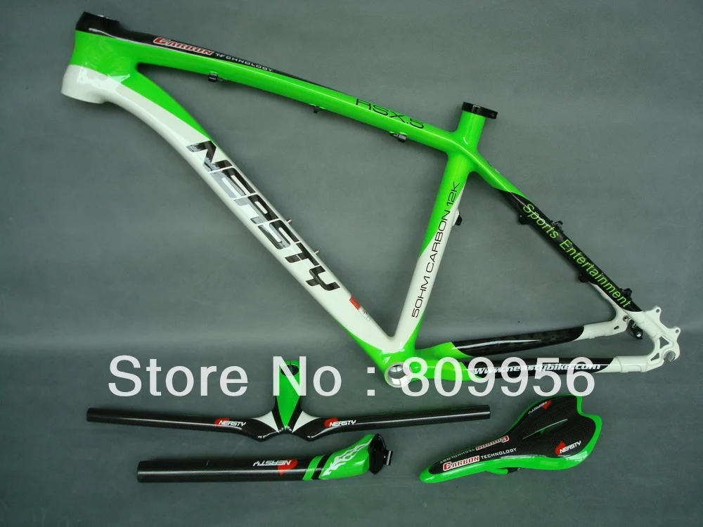 26er 1" и 17" Зеленая краска MTB Запасные детали для велосипеда, углепластик mtb велосипед части коллекция
