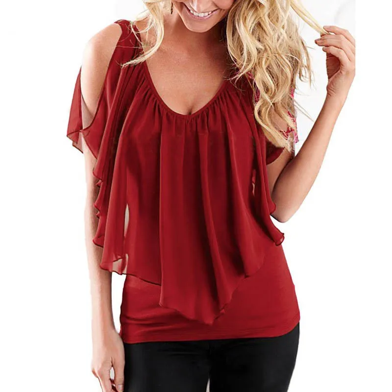 2017-Summer-ZANZEA-Women-Blouses-Sexy-Off-Shoulder-V-Neck-Splicing-Solid-Chiffon-Shirts-Fashion-Plus