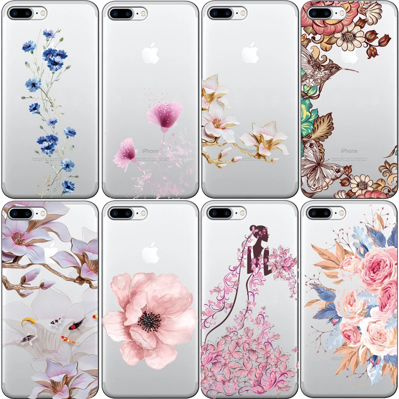 

Beautiful Flowers Daisy rose flower Soft silicone TPU Phone Case Cover For iPhone X 5 5S SE 6 6SPlus 7 8 8Plus