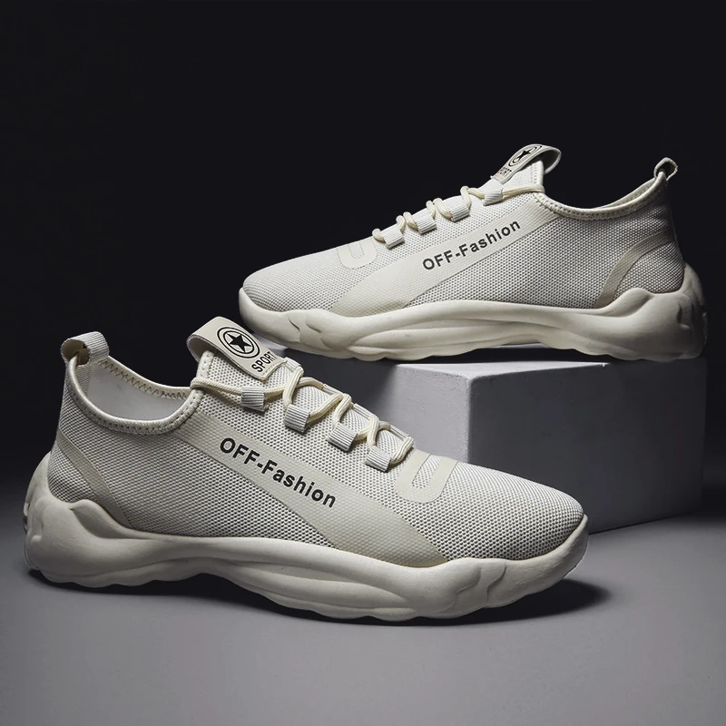 

FAN PAO 2019 Fashion Summer Breathable Comfortable Walking Running Sport Sneakers for Men High Heel Slip Ons Loafers Footwear