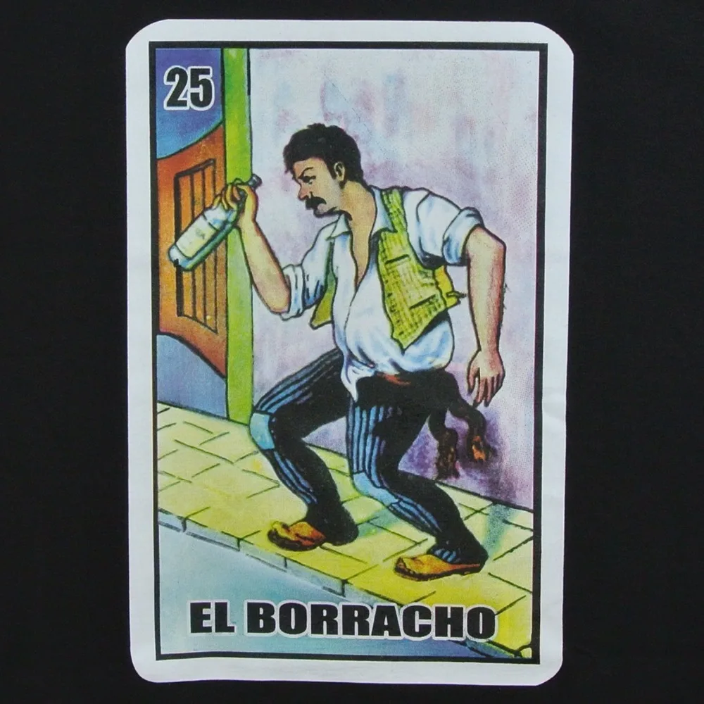 Cool Funny T Shirt High Quality Tees El Borracho Loteria Mexican Lottery  Mens Shirt Funny Crew Neck Short-Sleeve T Shirt - AliExpress Men's Clothing