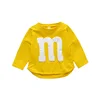 Cotton Baby Girl T-shirt Long Sleeved Spring Autumn Cartoon Letters M Kids Tops Boys Clothes Toddlers Tees 3