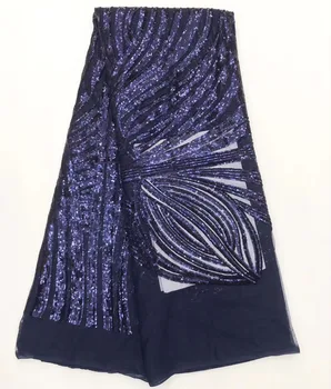 

New arrival High Quality sequins African French Net Lace Fabric Embroidered Nigerian Lace Fabric 5Yards Guipure Cord Lace BXE-03