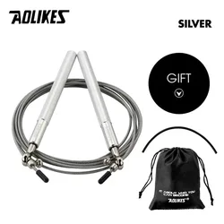 Professional Speed Jump Rope for Fitness and Training with Carrying Bag (Silver)