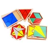 High Quality Wooden Montessori Materials Toys Constructive Triangles Rectangular Pentagon 5 Sets Early Preschool Educational 1