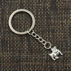 Fashion 30mm Key Ring Metal Key Chain Keychain Jewelry Antique Bronze Silver Color Plated Dog Pug Bulldog 17x13mm Pendant ► Photo 3/5