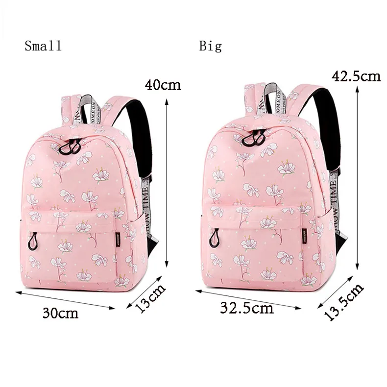 Waterproof-Polyester-Women-Fashion-Backpack-Flower-Pattern-Printing-Female-Bagpack-for-Girls-School-Bag_