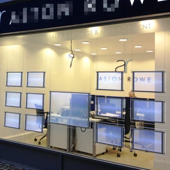 

Acrylic Frame Window Hanging LED Edge-lit Panel A3 Two Sides Display Poster Frame Light Boxes 12pcs/lot