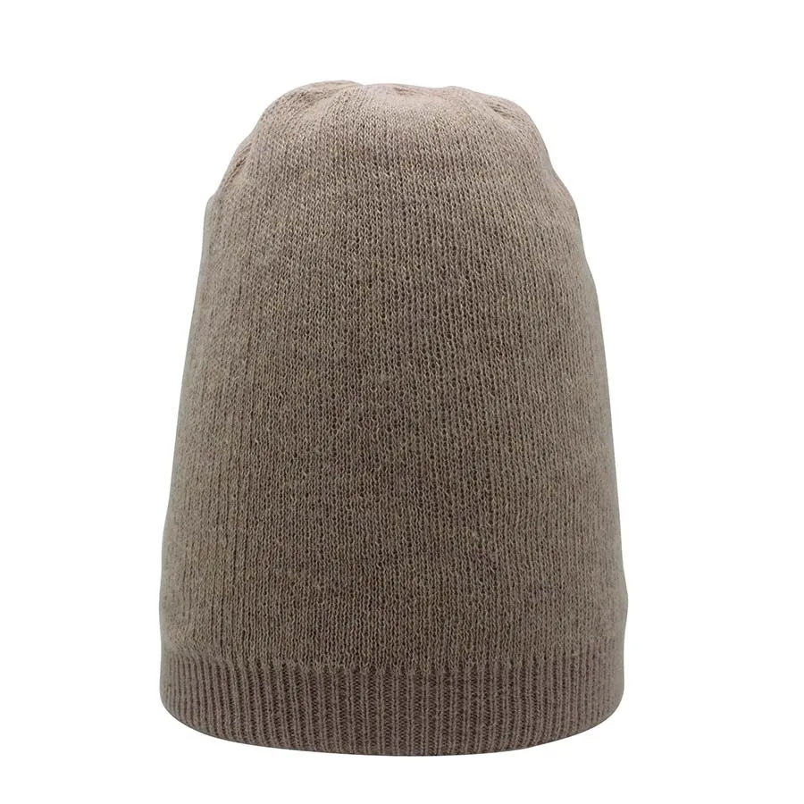 Кашемировая вязаная шапка, двухслойная, теплая, дышащая, без потери температуры, унисекс, шапка с помпонами - Цвет: khaki