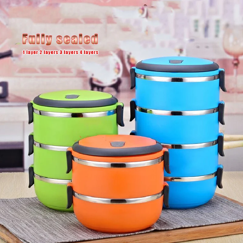 

Sealed Stainless Steel Lunch Box for Kids Student Food Heated Thermos Containers Organizer Bento Box Packed Lunch Heated Meal