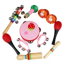 11 шт./компл. музыкальные игрушки наборы Группа ритм комплект в том числе Маракас castanets колокольчики для детей