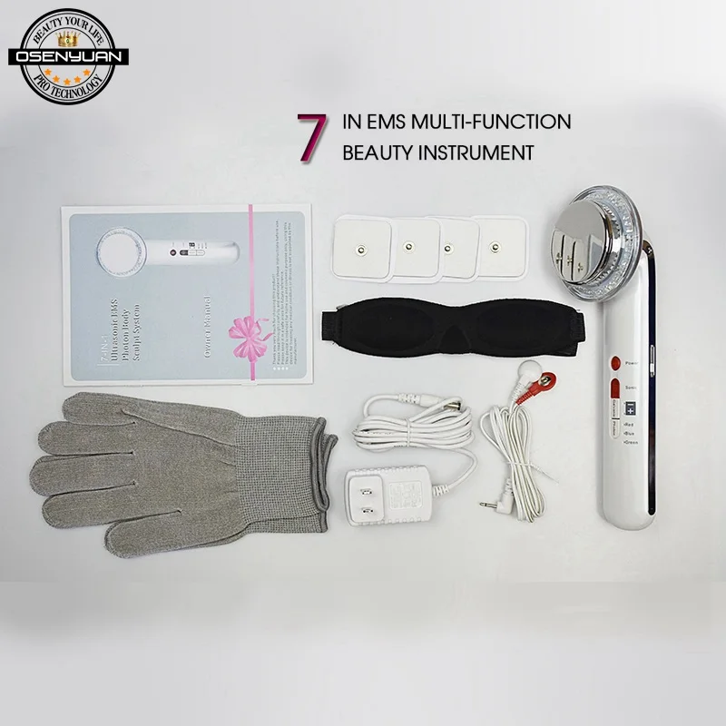 7 IN 1 EMS Ultrasonic Body Facial Slimming Anti Cellulite Burn Fat Cavitation Body Slimming Weight Loss Therapy Face Massager