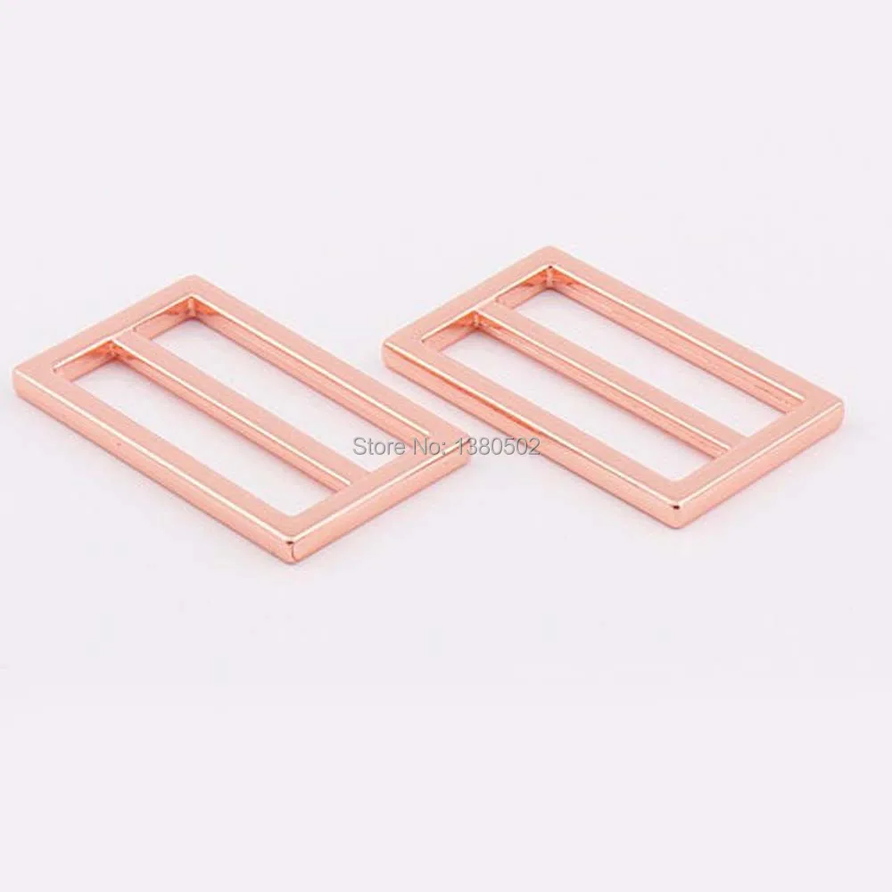 

6PCS/lot rose gold color metal Slider Tri Glide Adjust Buckles for Backpack Straps Webbing garment accessories