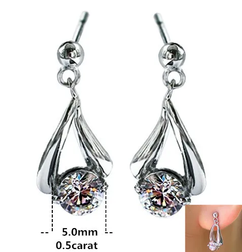 0,5 Ct/шт бриллиант Forever Серьги с алмазами для Для женщин S925 Стерлинговое Серебряные серьги не образуются затяжки Рождественский подарок