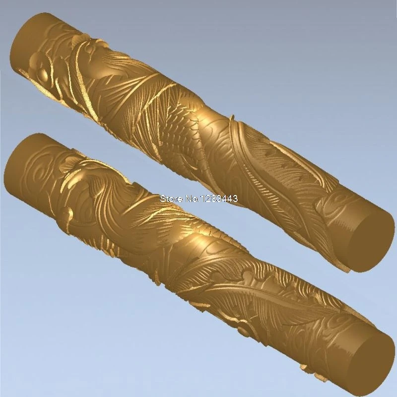 2pcs/set baluster_pillars_phoenix 3d model STL relief for cnc STL format staircase column 3d model for cnc stl relief
