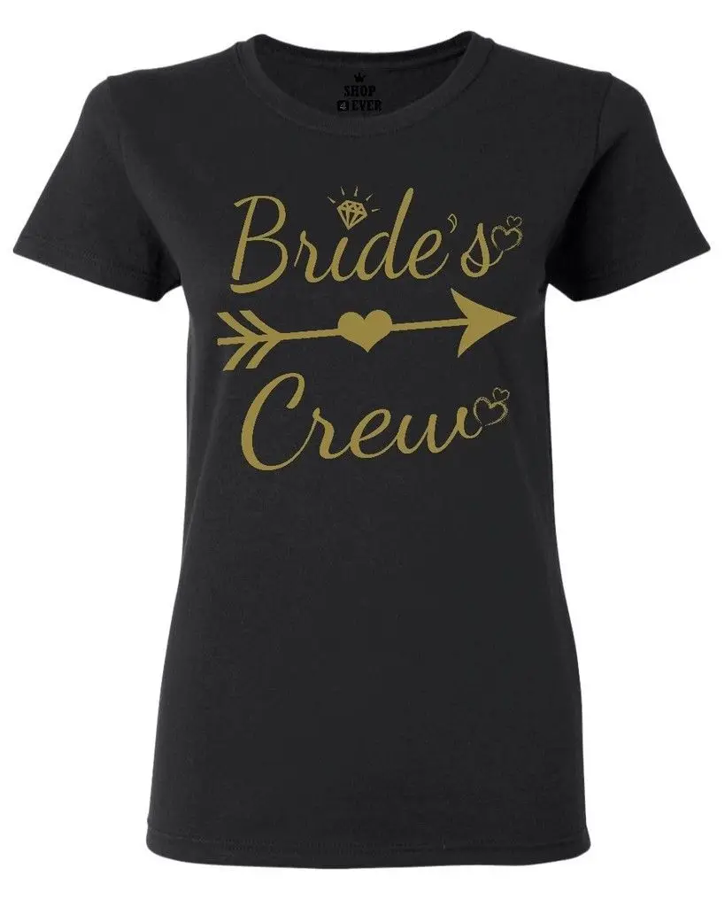Gold Bride`s Crew Women's T Shirt Wedding Bachelorette Party Shirts