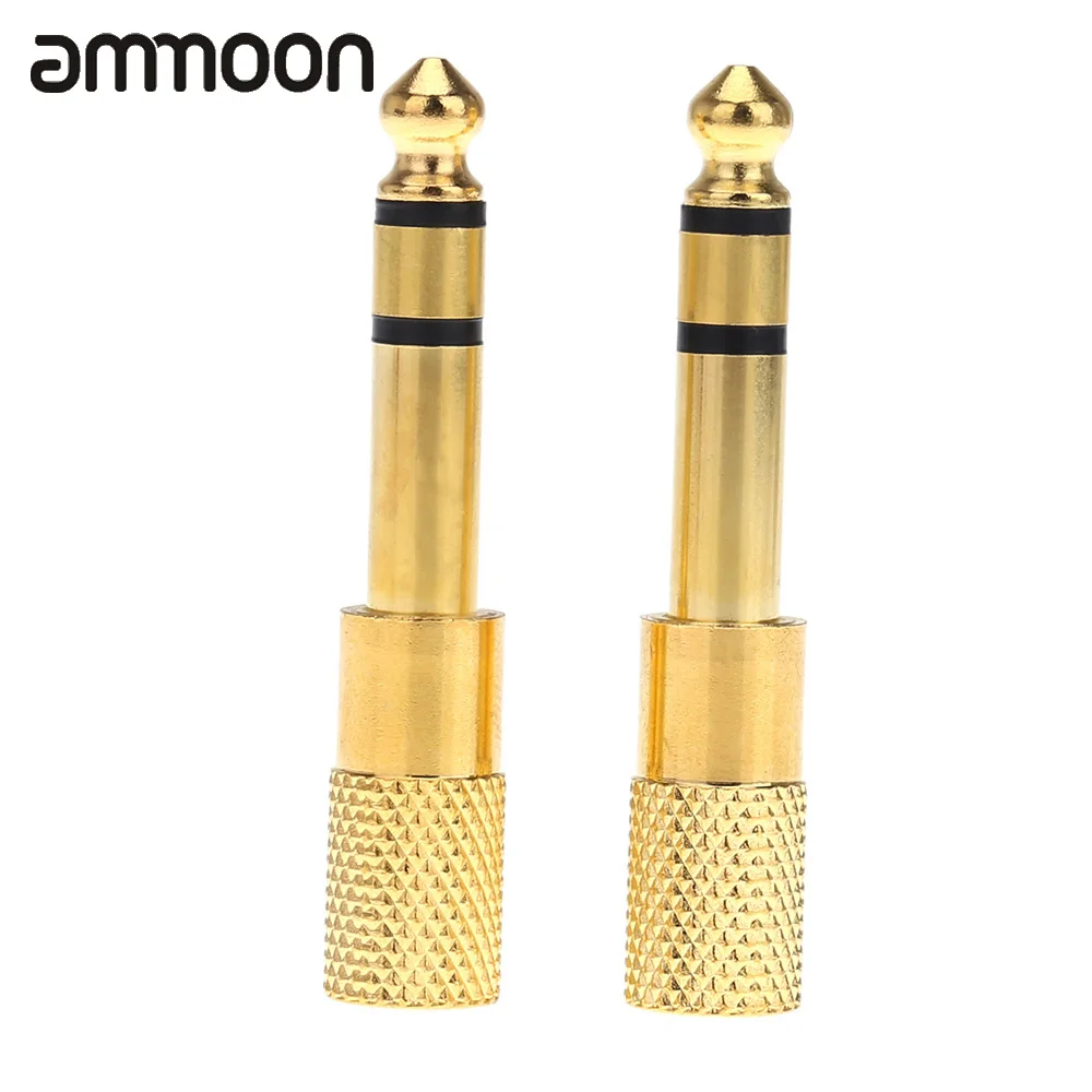 

A Pair of Audio Jack Adapter Convertor Stereo Plug Socket for Electric Guitars Headphone 6.35mm Male 3.5mm Female