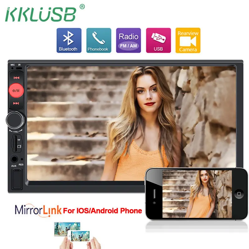 

2 din autoradio 7 inch touch screen car radio bluetooth android and ios mirror link rear view camera 2din car Multimedia player