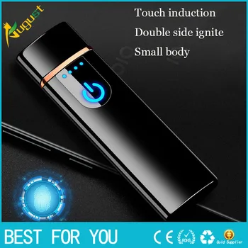 

1pcs Usb charge electronic lighter windproof thin male personality electric heating wire colorful cigarette lighter