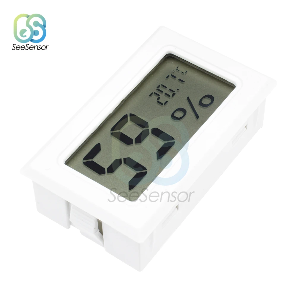 

Mini Digital LCD Temperature Humidity Sensor Gauge Instruments Indoor Room Humidity Meter Thermometer Hygrometer White