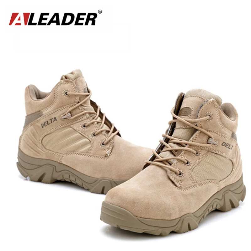 

Aleader Waterproof Men's Combat Boots Vintage Military Boots For Men Outdoor Ankle Boots American Tactical Desert Shoes Botas