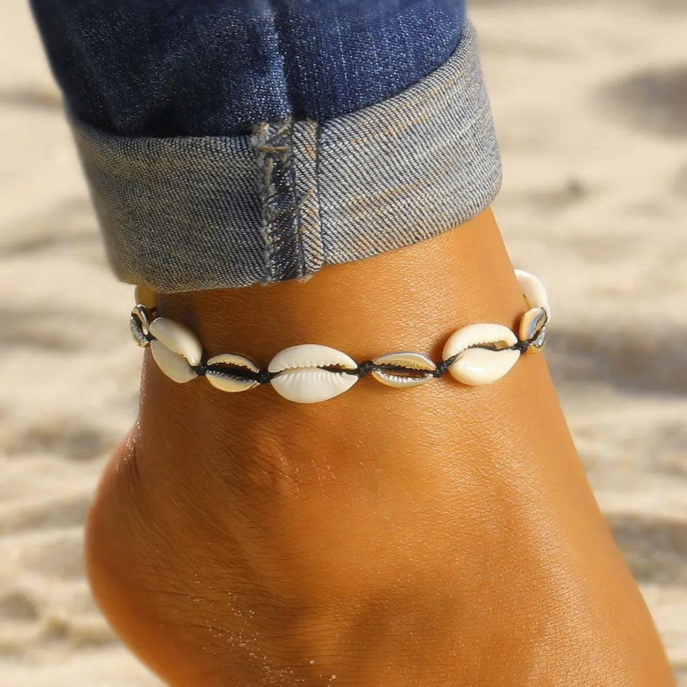 Fashion Gold Color Shell Anklet Women Natural Shell Beach Barefoot Bracelet Ankle on leg Ankle Strap Boho Shell Foot Jewelry Fashion Gold Color Shell Anklet Women Natural Shell Beach Barefoot Bracelet Ankle on leg Ankle Strap Boho Shell Foot Jewelry