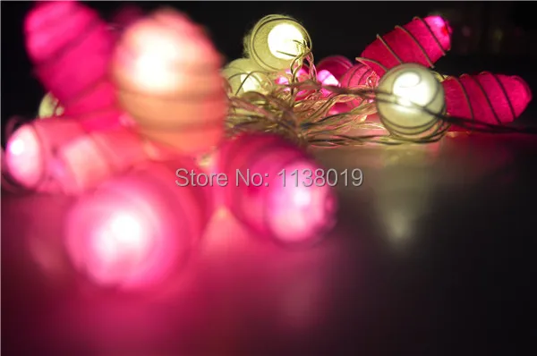 На батарейках Розовый тон кокон шар светодиодный гирлянда сказочные огни, дома, спальни, ручной работы, свадьбы, Рождественский Декор