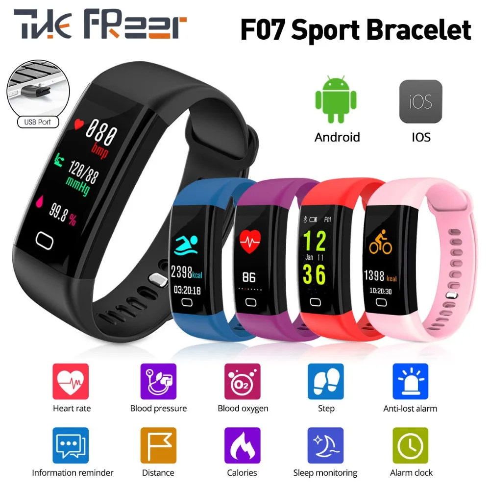 

New Color Screen Sport Smart Band Waterproof Heart Rate Watches Fitness Bracelet Blood Pressure Oxygen Monitor Sport Wristband