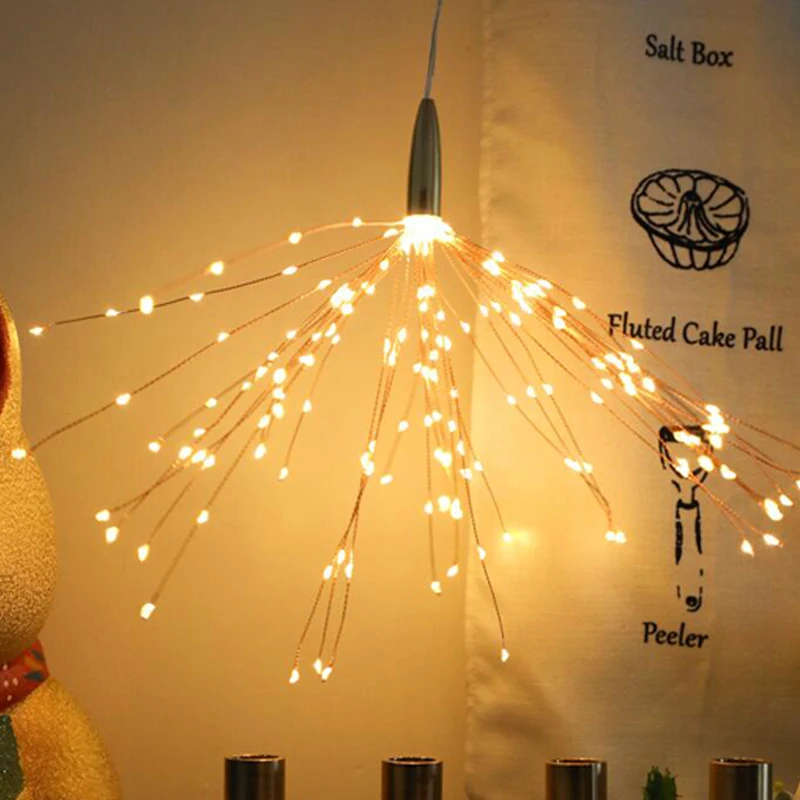 Jardim ao ar Luzes de Fadas Fogos de Artifício Luz da Corda Solar Livre Pendurado Starburst Fada Natal Ano Novo Iluminação 200 Led Luz 13 200 led solar luz jardim ao ar