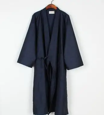 Японское хлопковое льняное кимоно для пар, пижама, мужская верхняя одежда, халат, костюм, кардиган - Color: E