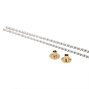 

3D Printers Parts 2Pcs/Sale Screw Copper Nuts Leadscrew Part T8 Lead Screw for RepRap Trapezoidal Length 350mm 3d Printer