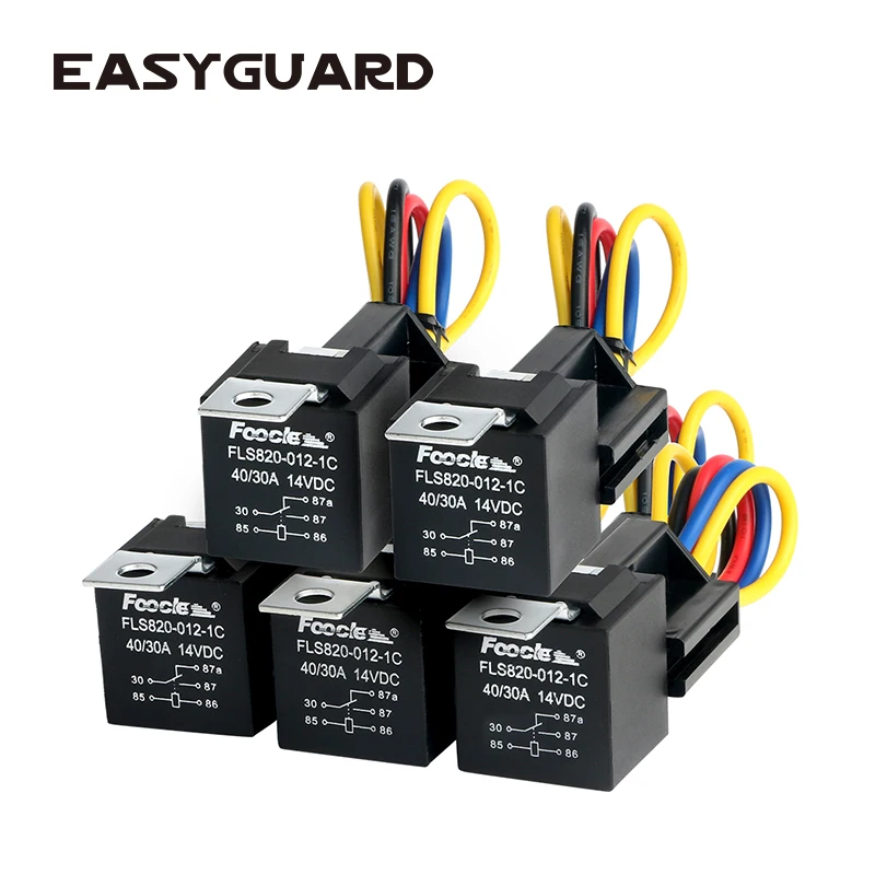 Реле EASYGUARD SPDT автомобильное реле с разъемами 12 в пост. Тока 30/40 А 5