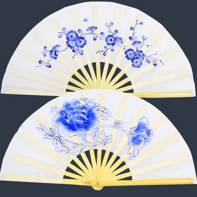 

High grade Bamboo Taichi Fan with bag Double Sided Chinese Kung Fu Performance Fan Red/Golden Martial Arts Fans Eight Diagram