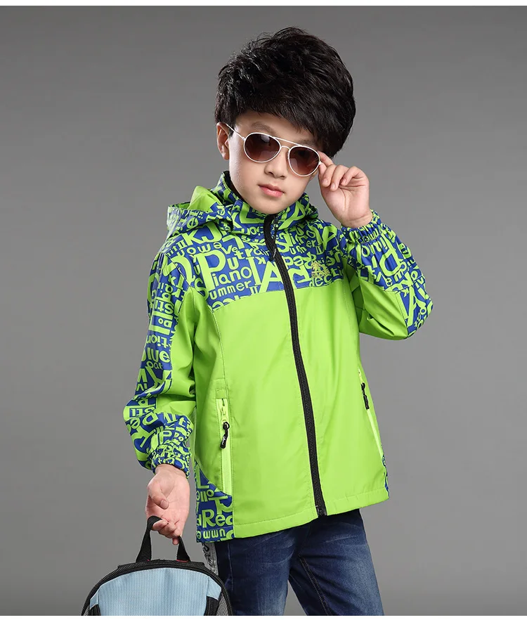 Куртка для мальчиков; Детское пальто; сезон весна-осень; спортивная детская одежда для подростков; Верхняя одежда с капюшоном для мальчиков; куртки - Цвет: Армейский зеленый