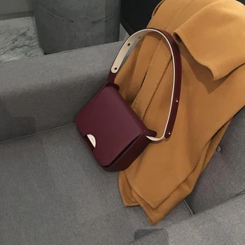 

2018 popular fashion handbags handbag design unique style female half Bag Leather Messenger Bag