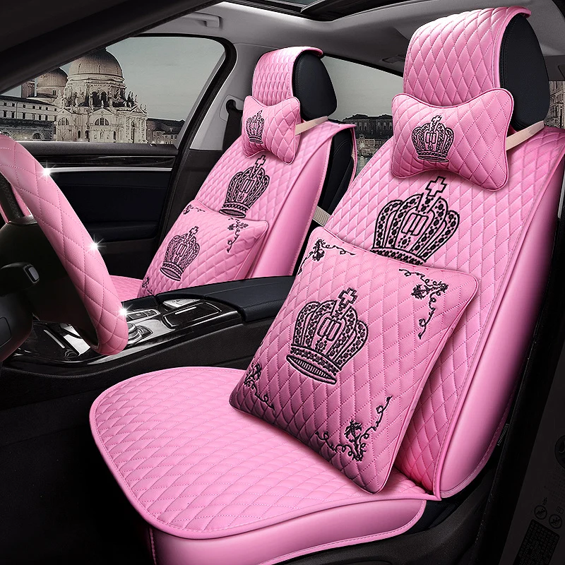 

KKYSYELVA PU Leather Auto Universal Car Seat Covers Set Automotive Seat Covers for toyota Car Styling Interior Accessories