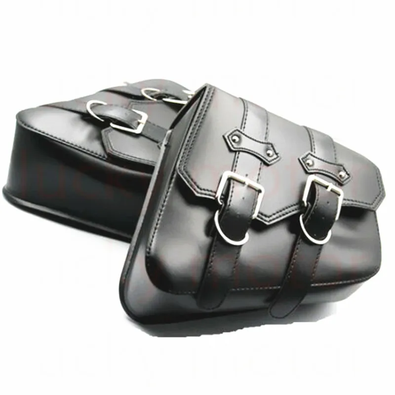 

Motorcycle Brown / Black PU Leather Tool Bag Luggage Saddlebag Cruiser Chopper Bobber