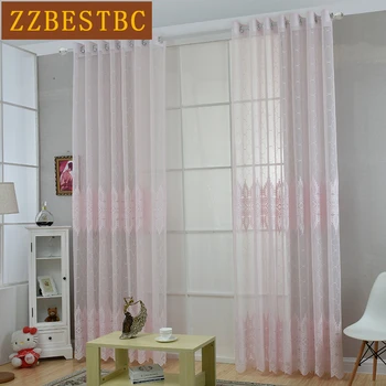 

European and American Style high-grade lace tulle curtains for the living room Study room bedroom for the Voile curtain 4 colors