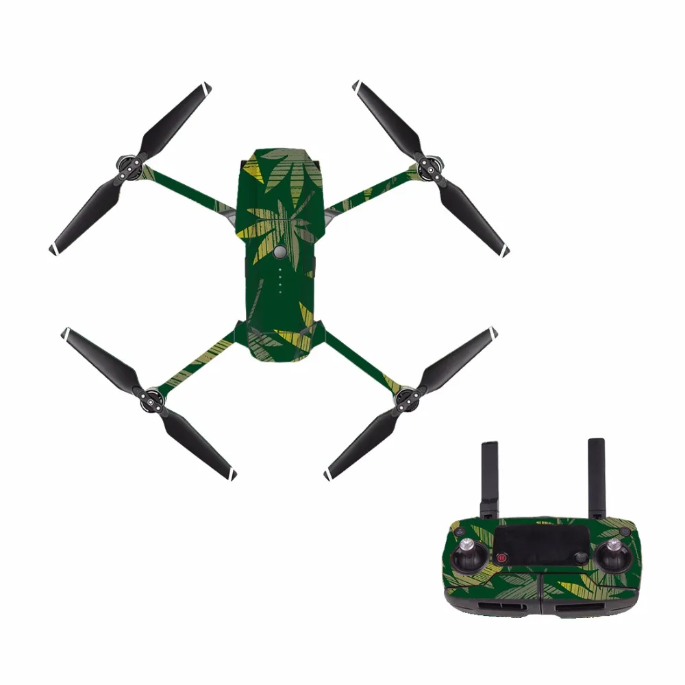 

[M0153] green leaves for DJI Mavic Pro Decal Skin Sticker Drone Body + Remote Controller + 3 Battery Protection Film Cover