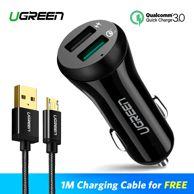 Ugreen 3A Car Charger 18W Quick Charge 3.0 Car Charger with Charging